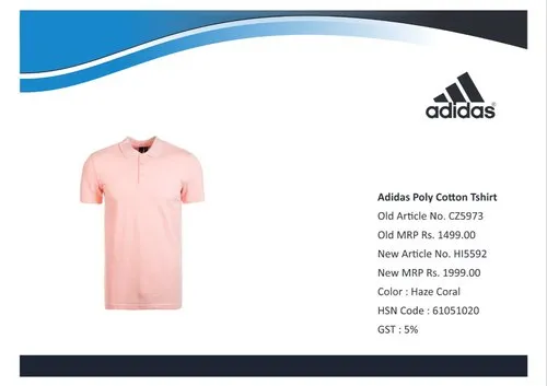 Adidas Polo Poly Cotton T Shirt HI5592 Haze Coral As Custom Corporate T-Shirt
