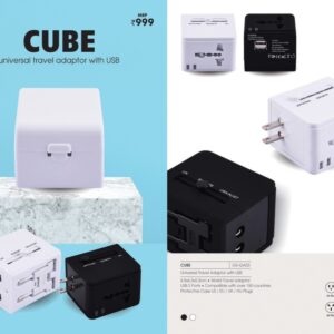 Universal Travel Adapter With USB - CUBE - gifting companies in Bangalore 