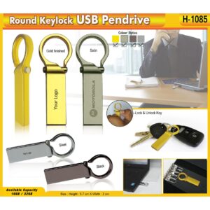 Round Keylock USB Pendrive - Festival Corporate Gifts 