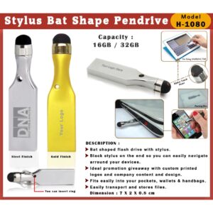 Stylus Bat Shape Pendrive - Business Promotional Gifting Item Vendor Bangalore 