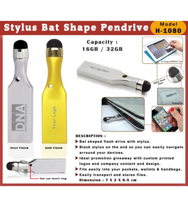 Stylus Bat Shape Pendrive - Business Promotional Gifting Item Vendor Bangalore 