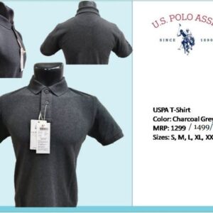 U S POLO ASSN Charcoal Grey Cotton T Shirt -  T Shirt for Clients 