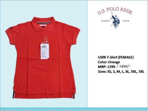 U S POLO ASSN Women Solid Polo Orange - T Shirt Items In Bangalore 