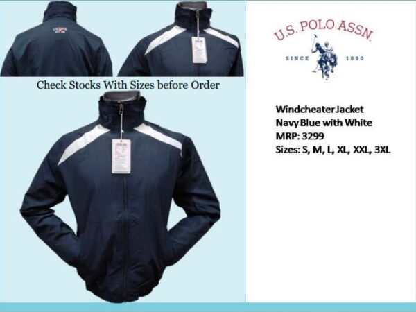 US Polo Ass Jacket Navy Blue with White - Trade Shows Jacket in Bangalore 