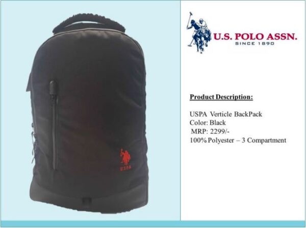 US Polo Association Black School Backpack - corporate office Bag Backpack In Bangalore 