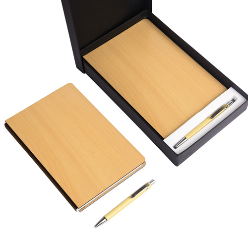 Wooden 2 in 1 pen and diary set - Zero Waste Corporate Gifts In Bangalore 