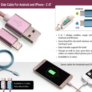 2 side cable for Android and iPhone