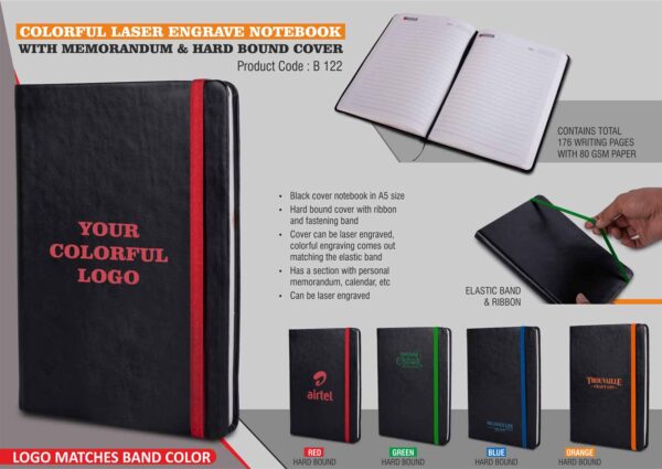 Colorful Laser engrave notebook  as Corporate Gift In Bangalore