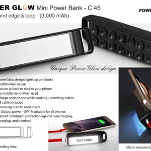 Power Glow Round edge Mini power bank with