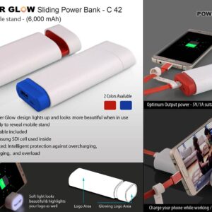 Power Glow Sliding power bank with mobile stand