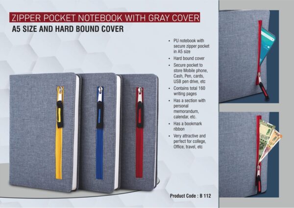 Zipper pocket notebook as corporate gift in Bangalore