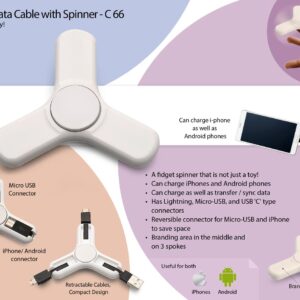 3 in 1 Data cable with spinner