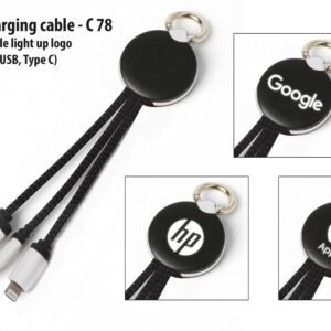 Clip on charging cable with double side