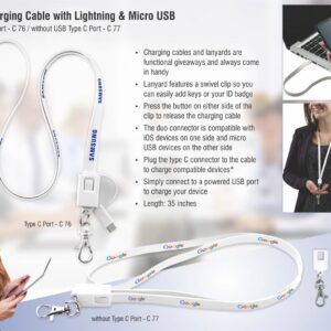 Lanyard charging cable with Lightning