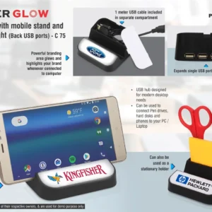 Power Glow USB hub with mobile stand