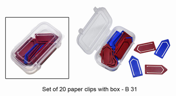Set of 20 paper clips with box