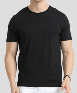 SKECHERS T SHIRT BLACK ROUND NECK