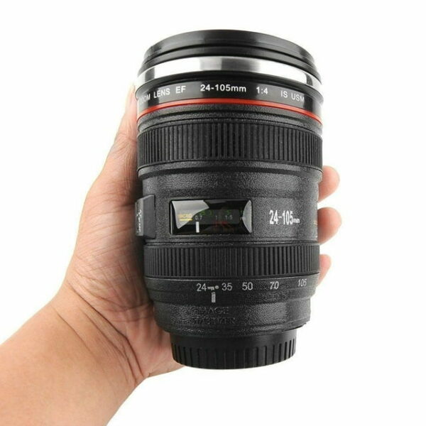 2 pck 350 ml Caniam Camera Lens Travel Mug Lens Cup Tea Mug Black