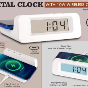 Digital Clock With Wireless Charger