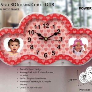 Heart Style 3D Clock