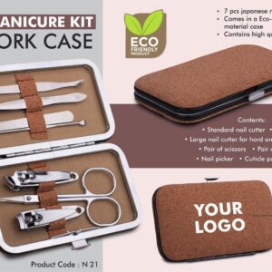 7 Pc Manicure Kit In Cork Case
