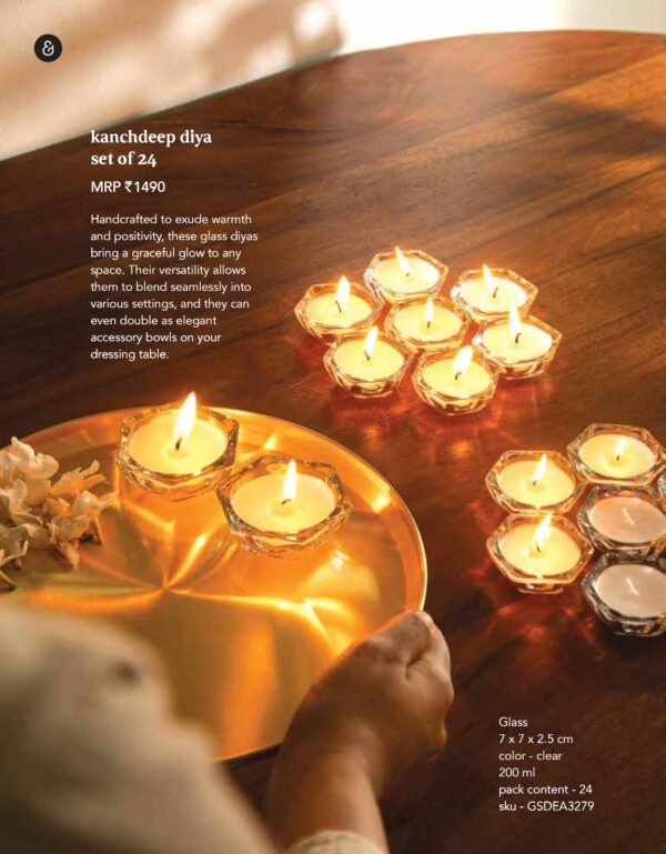 Glass Diya Gift Set