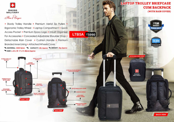 Swiss Military Laptop Trolley Backpack