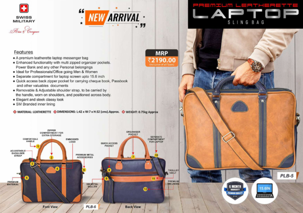 Swiss Military Laptop Sling Bag for Corporate Gifting Bangalore