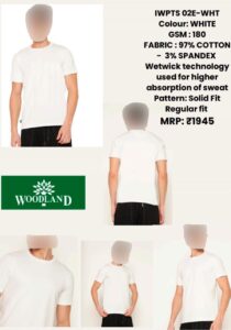 Woodland White Round Neck Cotton T-Shirt for Corporate Gifting in Bangalore