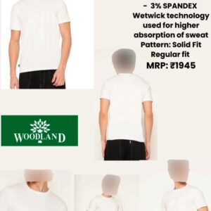 Woodland White Round Neck Cotton T-Shirt for Corporate Gifting in Bangalore