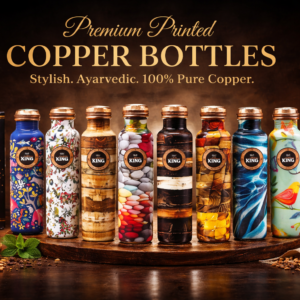 The Elegant Print Pure Copper Bottle is a premium corporate gift copper bottle designed for businesses that value health, tradition, and sophisticated presentation. Crafted from 100% pure copper, this bottle combines timeless Ayurvedic wellness benefits with modern printed aesthetics, making it an ideal gifting choice for corporate events, festive celebrations, and employee appreciation programs. This corporate gift copper bottle is not just stylish but also functional. Storing water in copper is known for its Ayurvedic properties, supporting immunity, digestion, and overall well-being. As wellness-focused gifting continues to grow in corporate culture, this bottle stands out as a thoughtful and meaningful gift option. The elegant printed exterior adds a luxury appeal, making it suitable for conferences, Diwali gifting, annual corporate events, and executive giveaways. Unlike ordinary drinkware, this corporate gift copper bottle reflects premium taste while promoting sustainable living. It is reusable, eco-friendly, and free from harmful materials, aligning perfectly with modern corporate responsibility values. Built with durable, leak-proof construction and a secure cap, the bottle is ideal for daily office use, travel, and home hydration. The smooth finish and vibrant prints make it visually striking while maintaining the authenticity of pure copper inside. For bulk corporate orders, branding options and festive packaging can be customized to enhance your company’s gifting impact. Whether you are planning large-scale employee gifting or premium client appreciation hampers, this corporate gift copper bottle delivers both utility and elegance. Choose the Elegant Print Pure Copper Bottle to elevate your corporate gifting strategy with a product that blends health, heritage, and high-end design — all in one refined package.